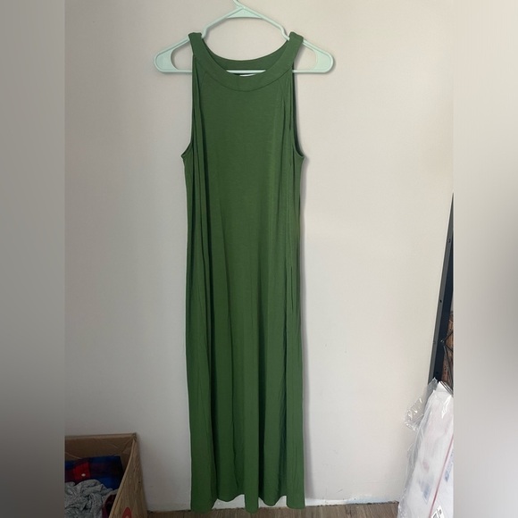 J. Jill Green Heather Sleeveless Sheath Maxi Dress Size Medium - Picture 1 of 7